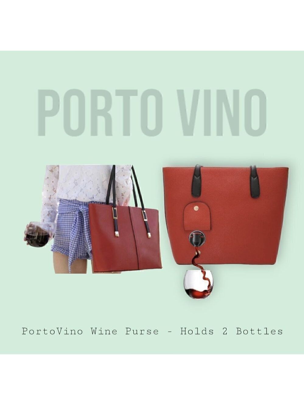 PortoVino Wine Purse - Discretely Holds 1.5l of your favorite Beverage